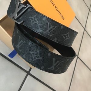 Lv eclipse reversible silver belt buckle